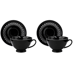 BISETTE LIMITED KOMPLET FILIŻANEK 2+2 260ml BLACKA