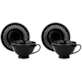 BISETTE LIMITED KOMPLET FILIŻANEK 2+2 260ml BLACKA
