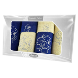 GIFT VI KPL RĘCZNIKÓW 6EL KREMOWY/GRANATOWY 05