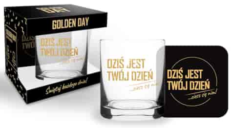 GOLDEN DAY SZKLANKA 300ml + PODKŁADK - TWÓJ DZIEŃ