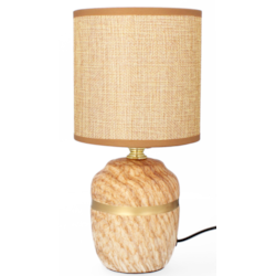 LAMPA NOCNA CERAMICZNA LK02BR BRĄZOWA 26,5cm