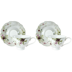 VIOLET SZARY KOMPLET FILIŻANEK 2+2 220ml