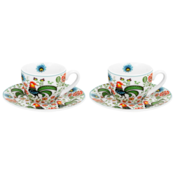 KOGUTY FOLK CR ESPRESSO KOMPLET FILIŻANE 2+2 90ml