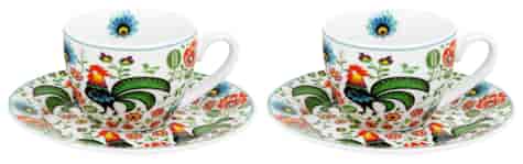 KOGUTY FOLK CR ESPRESSO KOMPLET FILIŻANE 2+2 100ml