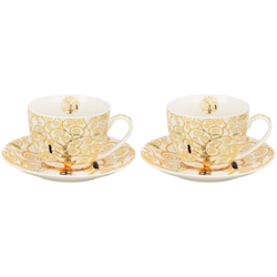 TREE OF LIFE ECRU KOMPLET FILIŻANEK 2+2 280ml