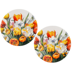 TULIPANY TALERZ DESEROWY 19,2cm KOMPLET 2SZT