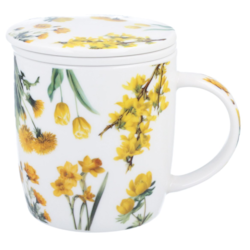 KWIATY ŻÓŁTE KUBEK ZAPARZACZ W PUDEŁKU 400ml