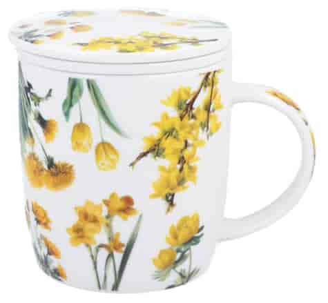 KWIATY ŻÓŁTE KUBEK ZAPARZACZ W PUDEŁKU 400ml