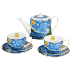 STARRY NIGHT DZBANEK ZAPARZACZ Z FILIŻANKAMI 6EL
