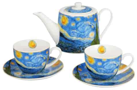 STARRY NIGHT DZBANEK ZAPARZACZ Z FILIŻANKAMI 6EL