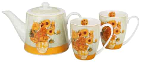 SUNFLOWERS DZBANEK ZAPARZACZ Z KUBKAMI 4EL