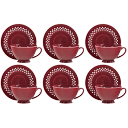 BISETTE LIMITED KOMPLET FILIŻANEK 6+6 260ml PINK A