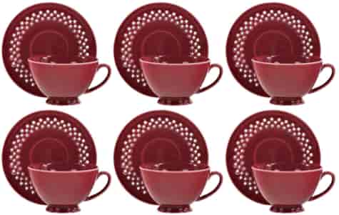 BISETTE LIMITED KOMPLET FILIŻANEK 6+6 260ml PINK A