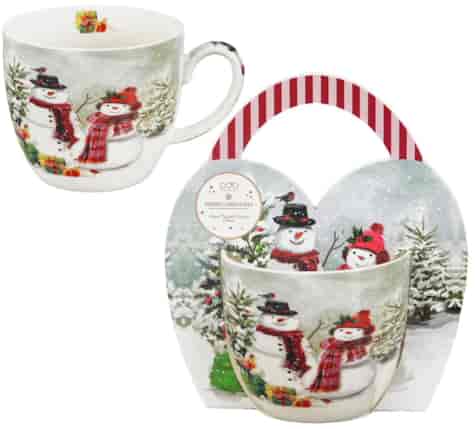 BN SNOWMAN SMILE KUBEK 460ml + OPAK Z RĄCZKĄ