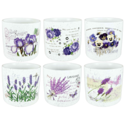 OSŁONKA DONICZKA CERAMICZNA 12,8cm JUS231G KWIATY