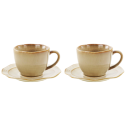 OMBRES BROWN LIGHT KOMPLET FILIŻANEK 2+2 200ml