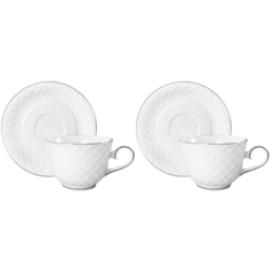 AMBER KOMPLET FILIŻANEK 2+2 280ml SILVER