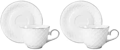 AMBER KOMPLET FILIŻANEK 2+2 280ml SILVER