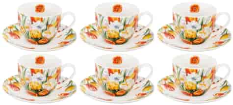 TULIPANY KOMPLET FILIŻANEK 6+6 270ml