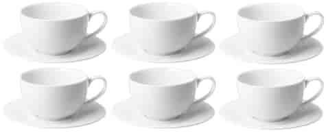 DIAMOND WHITE KOMPLET FILIŻANEK 6+6 250ml