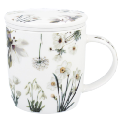 KWIATY BIAŁE KUBEK ZAPARZACZ W PUDEŁKU 400ml