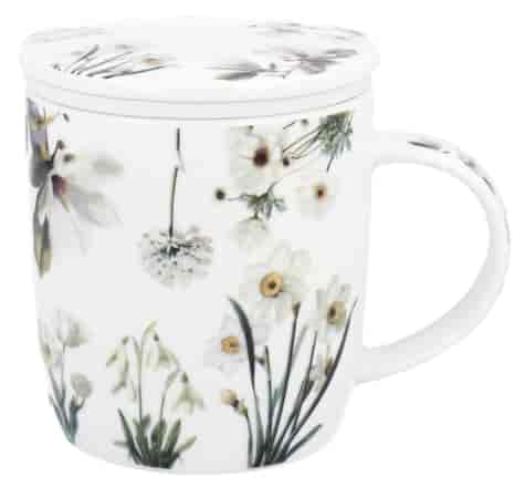 KWIATY BIAŁE KUBEK ZAPARZACZ W PUDEŁKU 400ml