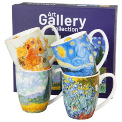 VINCENT VAN GOGH KUBEK KOMPLET 4EL W PUDEŁKU 360ml
