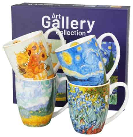 VINCENT VAN GOGH KUBEK KOMPLET 4EL W PUDEŁKU 360ml
