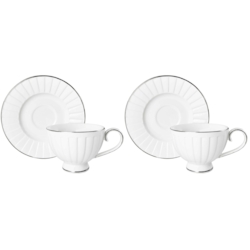 LIZBONA KOMPLET FILIŻANEK 2+2 230ml SILVER