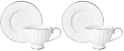 LIZBONA KOMPLET FILIŻANEK 2+2 230ml SILVER