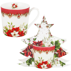 BN CHRISTMAS FLOWER KUBEK 400ml + OPAK CHOINKA