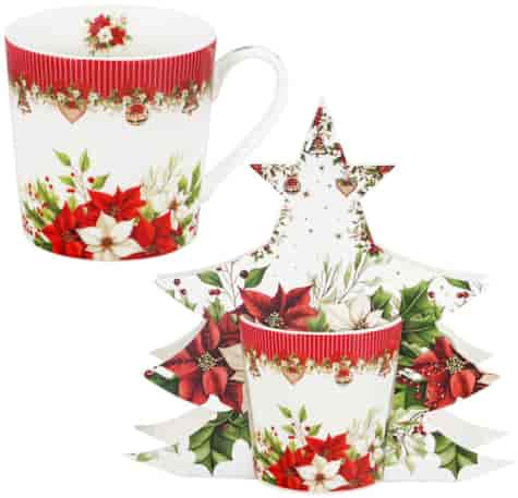 BN CHRISTMAS FLOWER KUBEK 400ml + OPAK CHOINKA