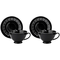 BISETTE LIMITED KOMPLET FILIŻANEK 2+2 260ml BLACKB