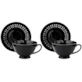 BISETTE LIMITED KOMPLET FILIŻANEK 2+2 260ml BLACKB