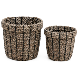 OSŁONKA KOSZ PLECIONY NEST SZARY 2EL JUS-8042