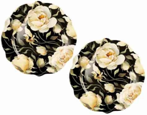 ENGLISH ROSES BLACK TALERZ DESER 19,3cm KPL 2SZT