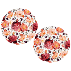SPRING ROSES WHITE TALERZ OBIADOWY KOMPLET 2SZT