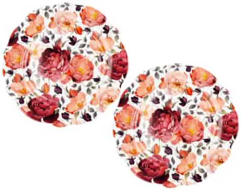 SPRING ROSES WHITE TALERZ OBIADOWY KOMPLET 2SZT
