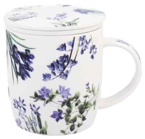 KWIATY NIEBIESKIE KUBEK ZAPARZACZ W PUDEŁKU 400ml