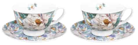 PEONY WHITE KOMPLET FILIŻANEK 2+2 250ml