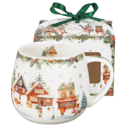 BN CHRISTMAS VILLAGE KUBEK BARYŁKA W PUDEŁKU 430ml