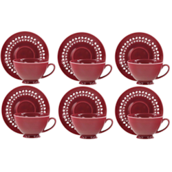 BISETTE LIMITED KOMPLET FILIŻANEK 6+6 260ml PINK B