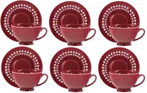 BISETTE LIMITED KOMPLET FILIŻANEK 6+6 260ml PINK B