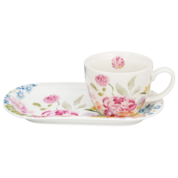 JUNE FILIŻANKA ZE SPODKIEM 1+1 450ml ŚNIADANIE