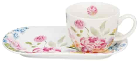 JUNE FILIŻANKA ZE SPODKIEM 1+1 450ml ŚNIADANIE