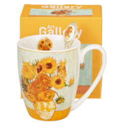 SUNFLOWERS KUBEK W PUDEŁKU 360ml + ŁYŻECZKA