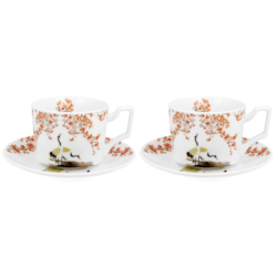 SAKURA ŻURAWIE KOMPLET FILIŻANEK 2+2 270ml