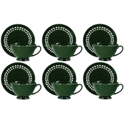 BISETTE LIMITED KOMPLET FILIŻANEK 6+6 260ml GREENB