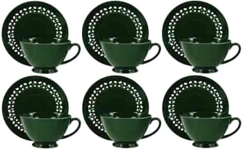 BISETTE LIMITED KOMPLET FILIŻANEK 6+6 260ml GREENB