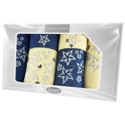 GIFT VI KPL RĘCZNIKÓW 6EL KREMOWY/GRANATOWY 14